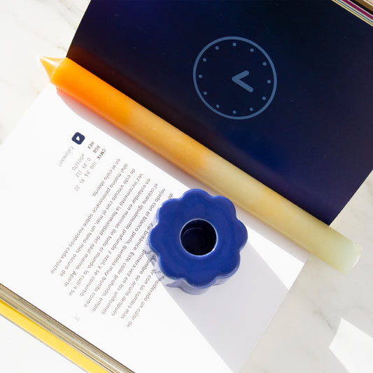 Blue Flower Candle Holder