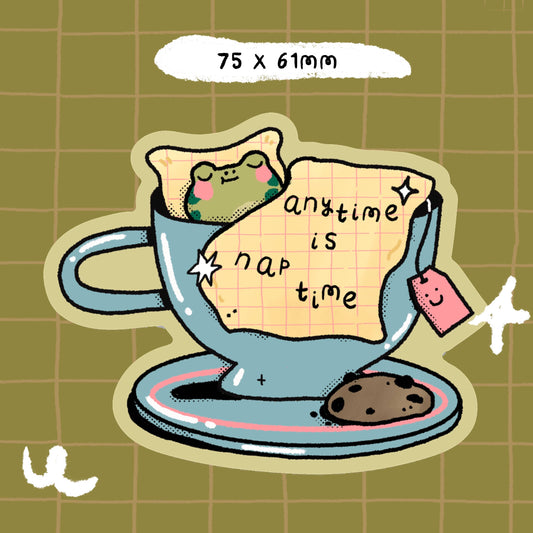 Nap time frog vinyl sticker
