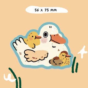 Mama Duck & Ducklings Vinyl Sticker