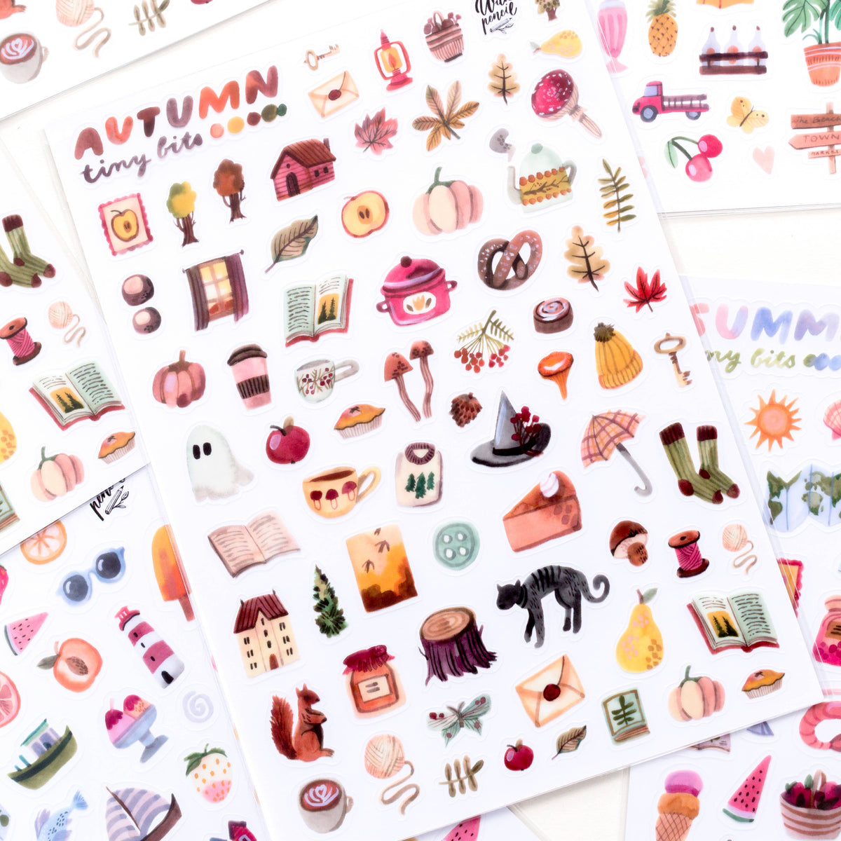 Autumn Tiny Bits Vinyl sticker sheet