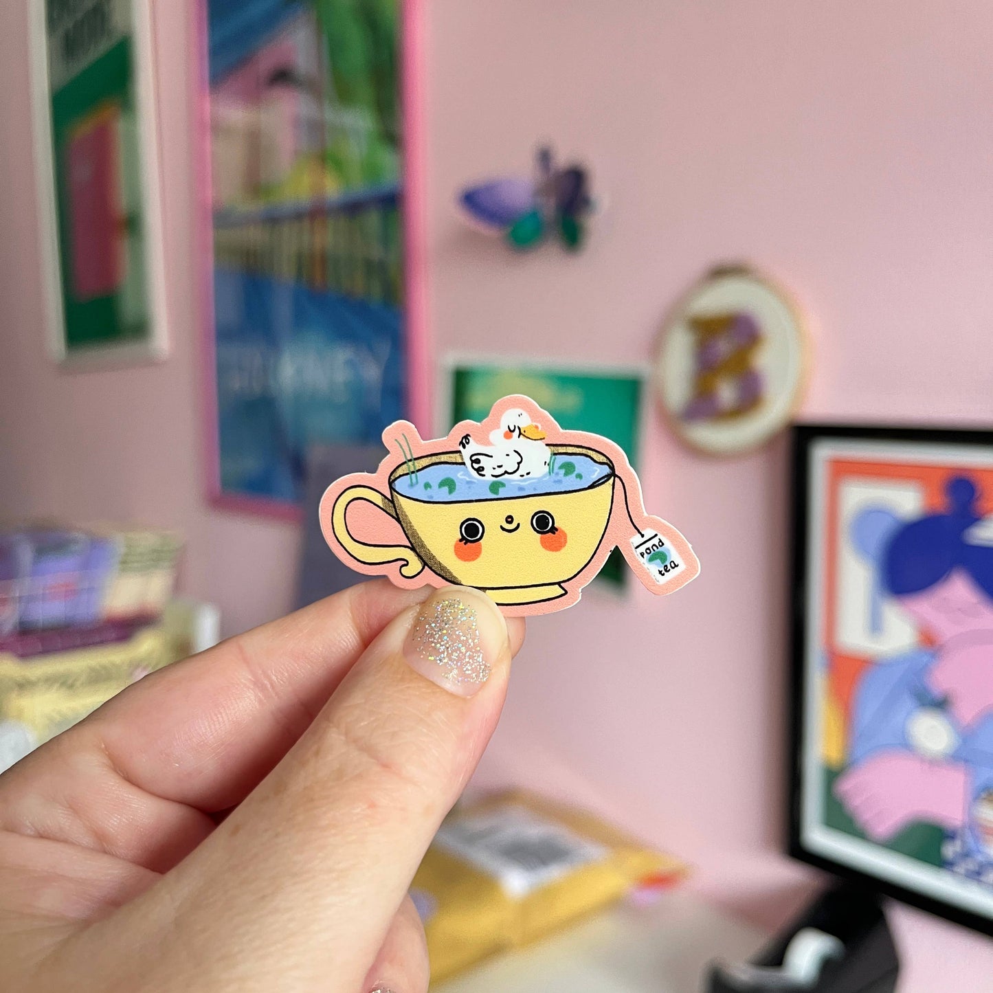 Tea Time Duck Sticker