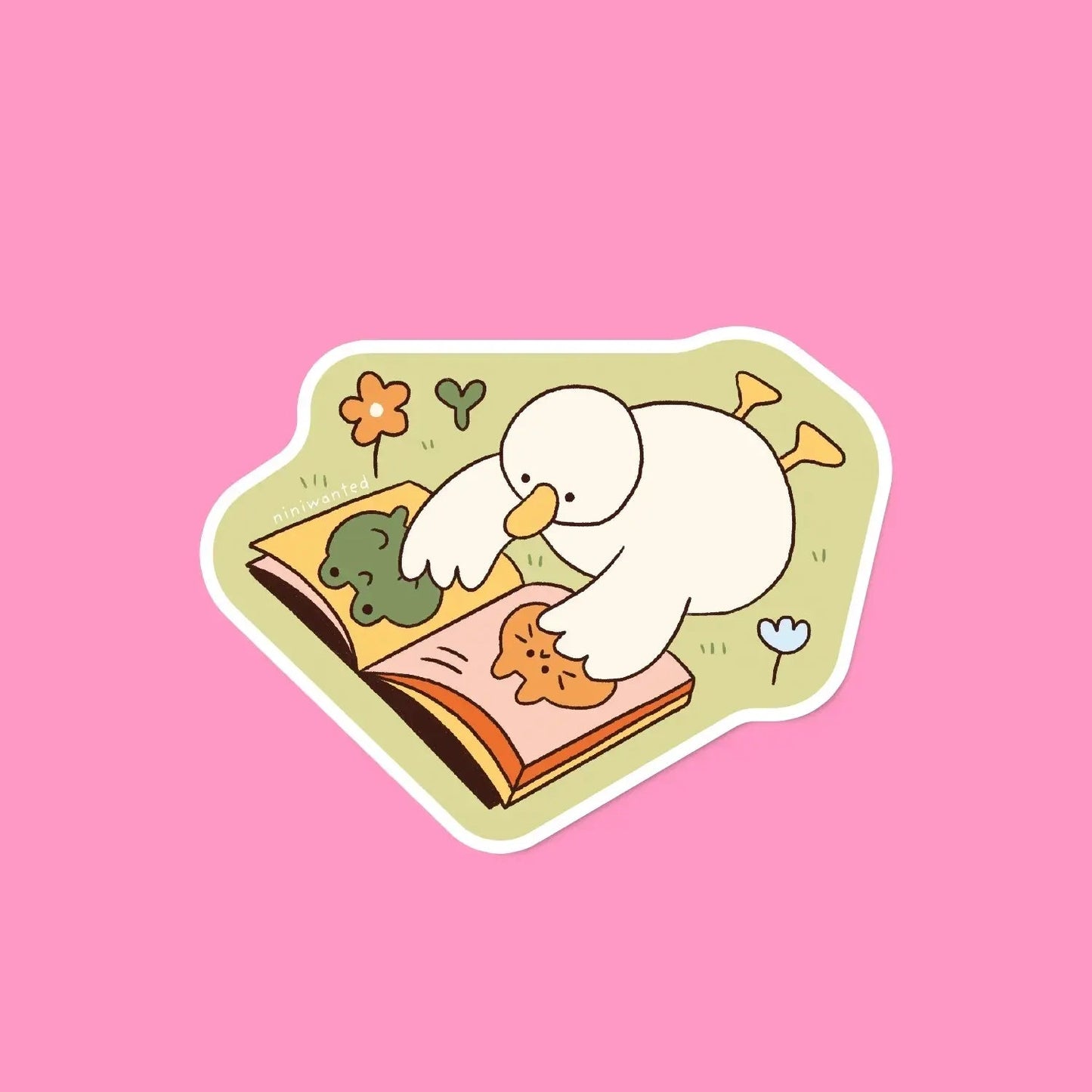 Duck reading Sticker