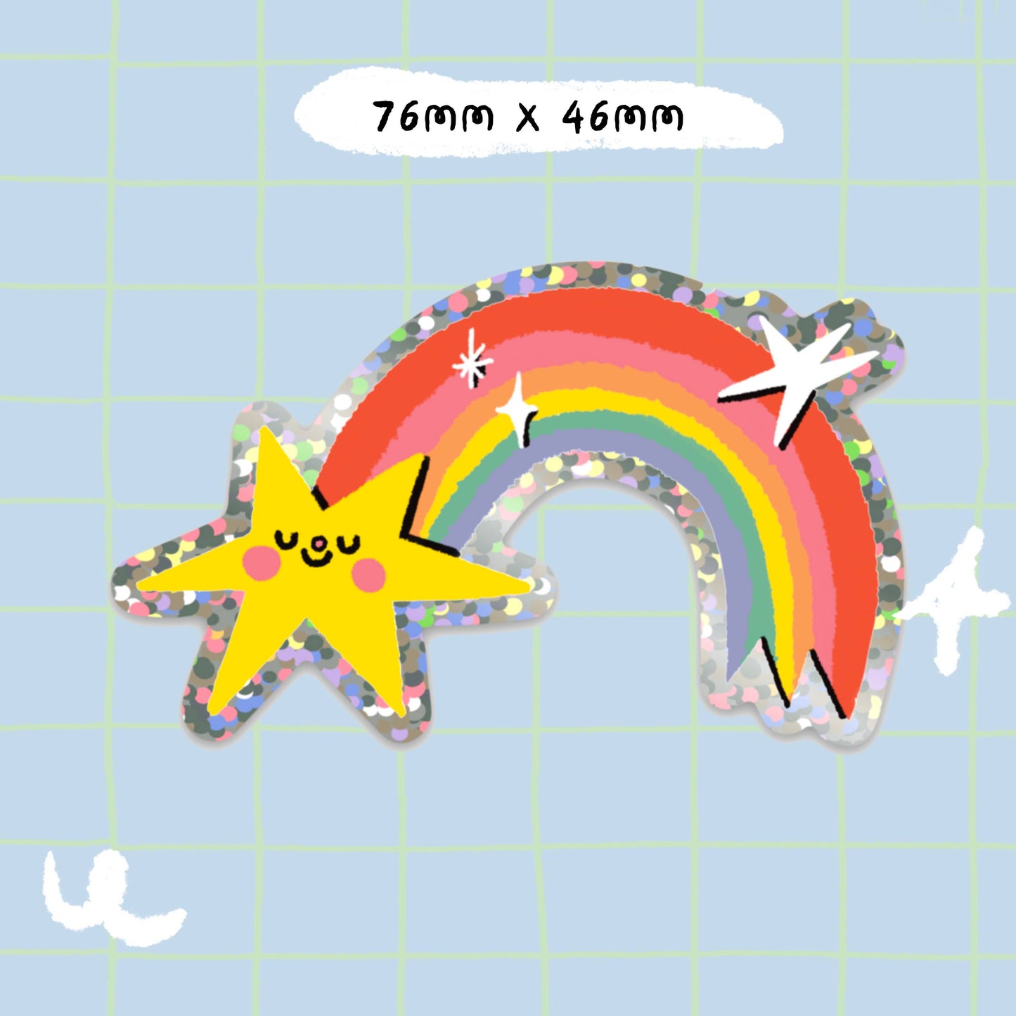 Rainbow Star Glitter Sticker