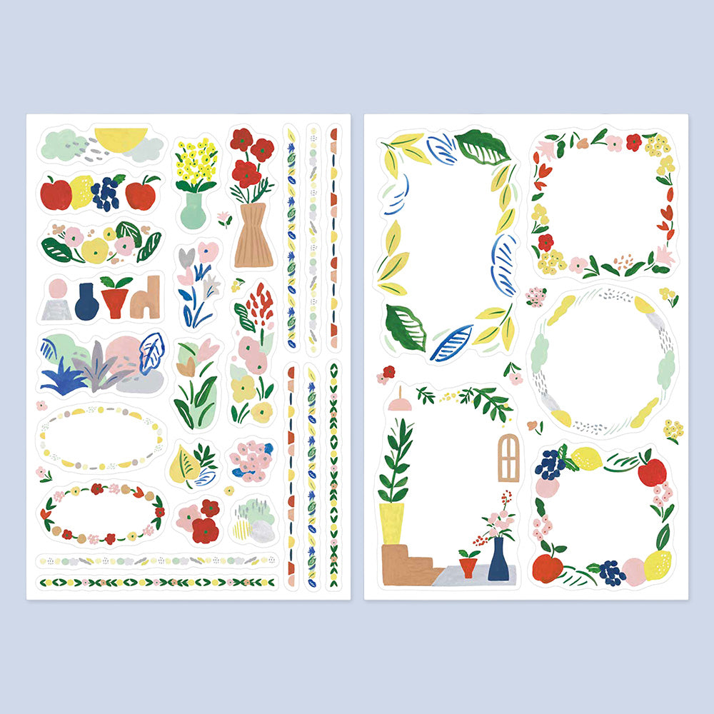 Yuru Log Sticker Two Sheets Motif Textile