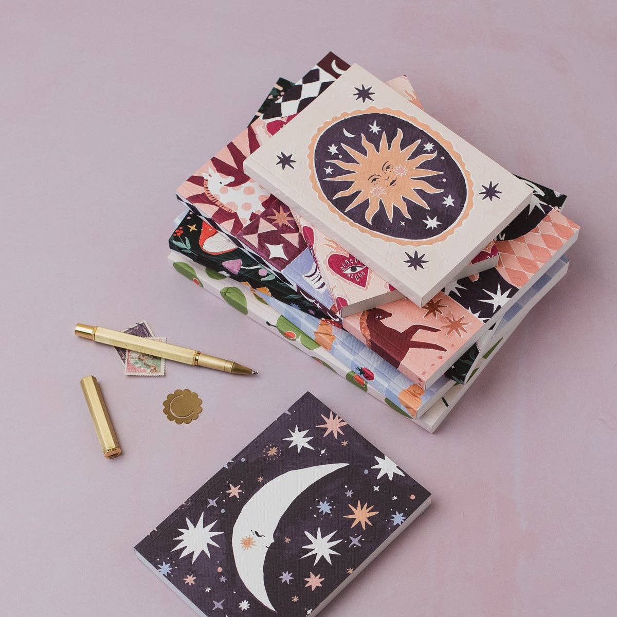 Smiling Sun Pocket Notebook | Plain Page Mini Blank Journal