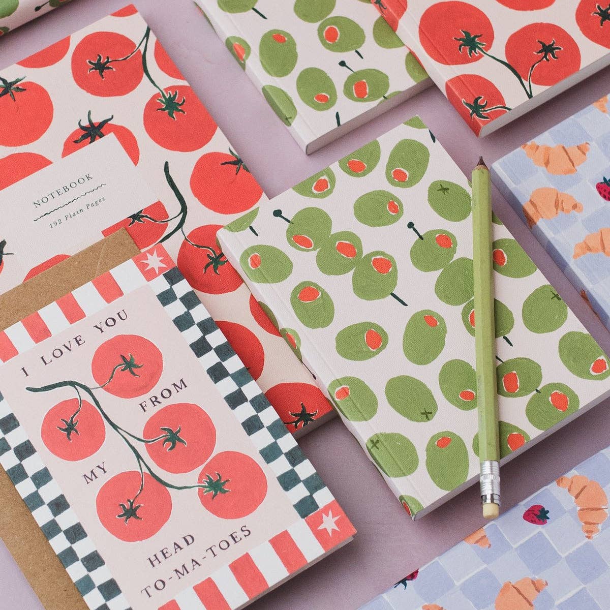 Olives Pocket Notebook | Plain Page Mini Blank Journal