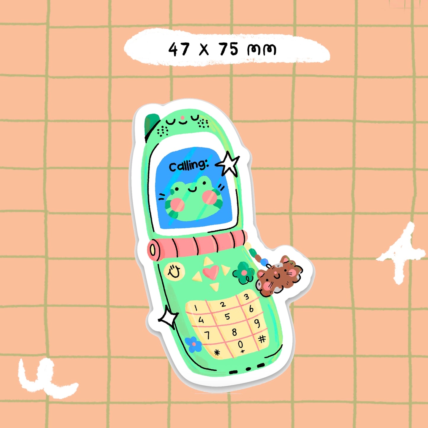 Frog Flip Phone Sticker