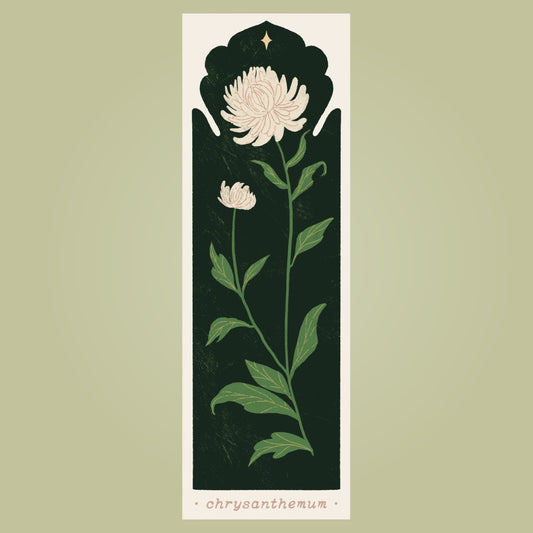 November Birth Flower - Chrysanthemum Bookmark