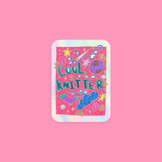 Cool Knitter Holographic Sticker