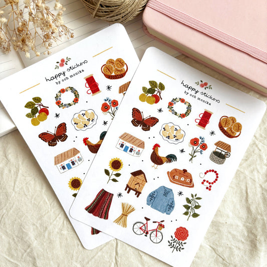 Folk Cottage - Sticker Sheet