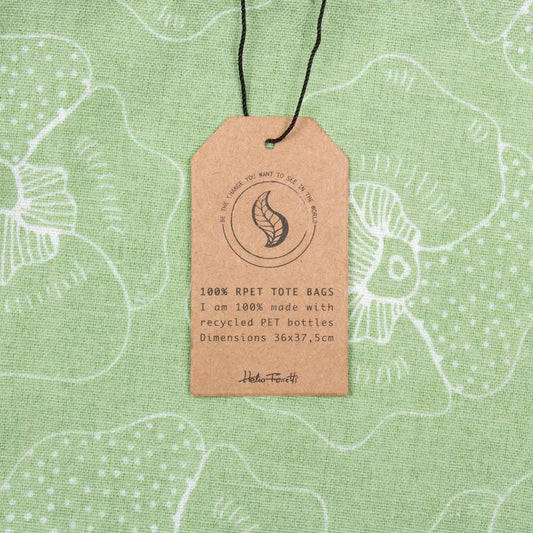 Rpet Green Flowers Tote Bag