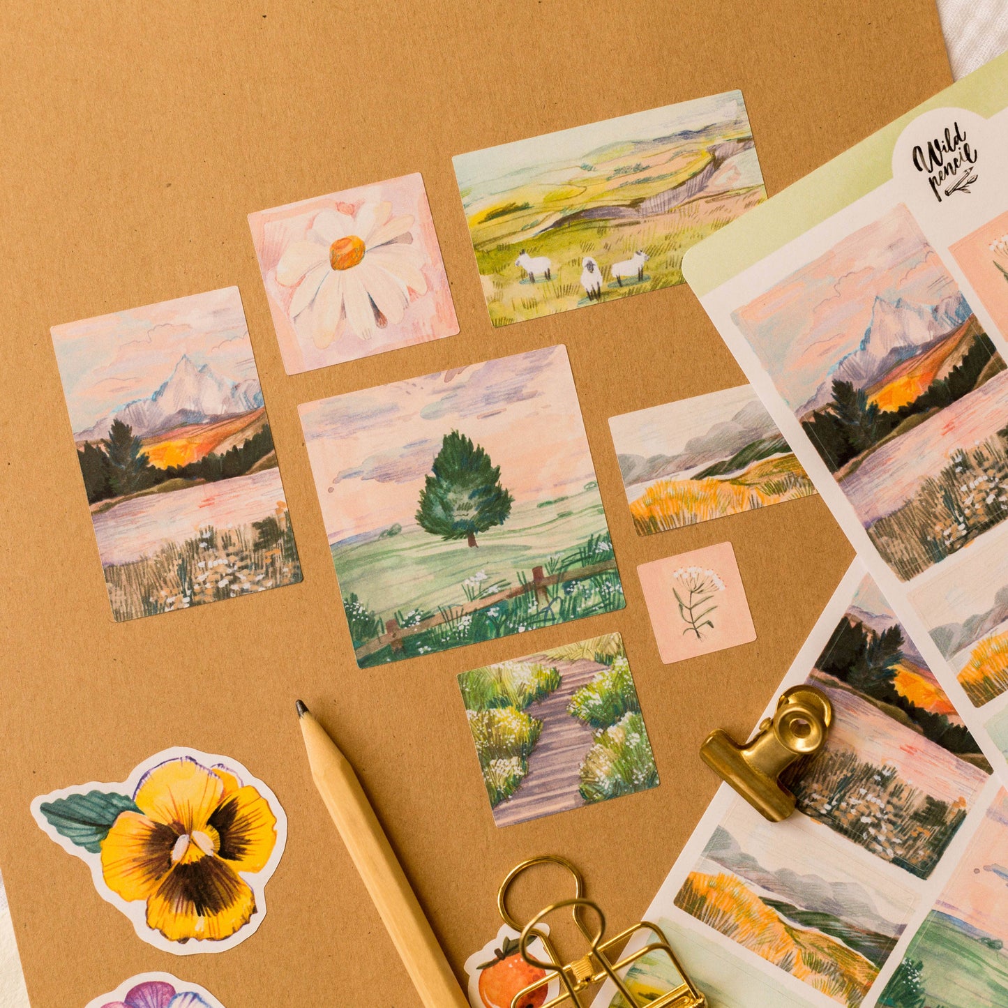 Sunrise Lanscapes Sticker Sheet