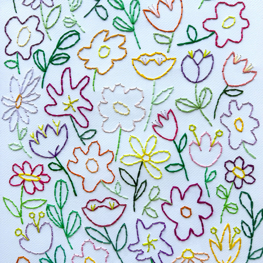 Floral Embroidery Wall Art A3