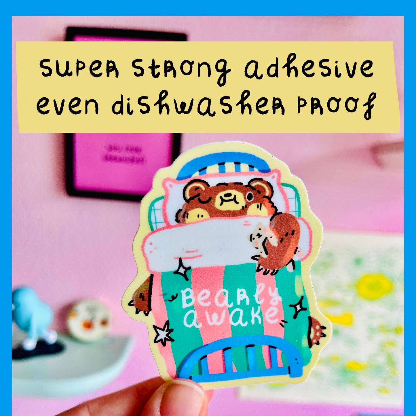 Bearly Awake vinyl Sticker
