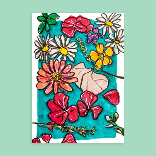 Floral postcard