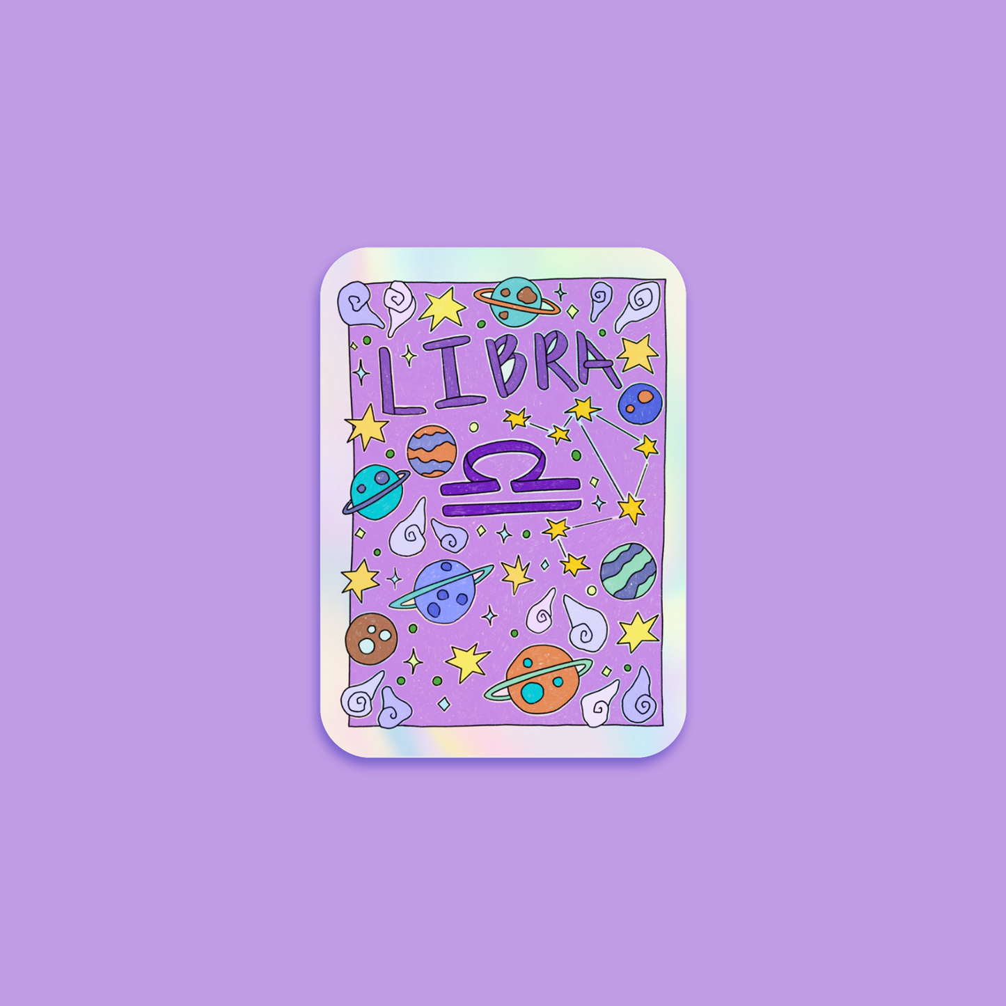 Libra Holographic Horoscope Sticker