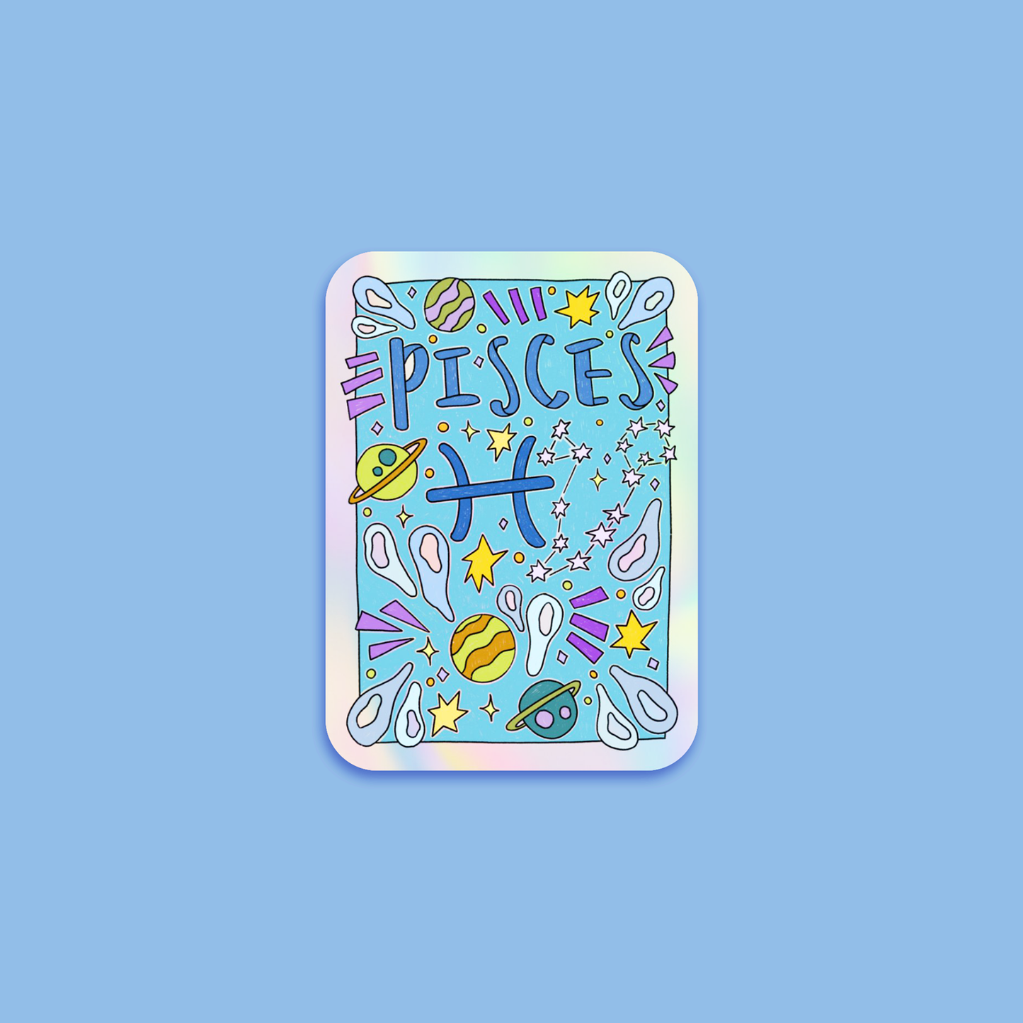 Pisces Holographic Horoscope Sticker