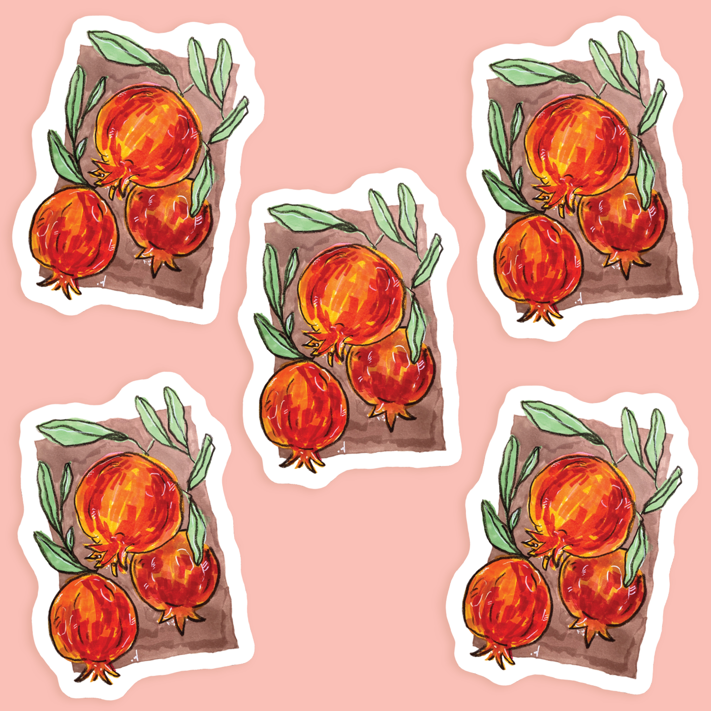 Pomegranate Vinyl Sticker