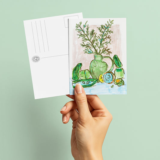 Green still life postcard