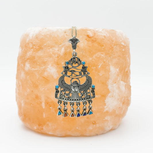 Winged Scarab pendant with stones
