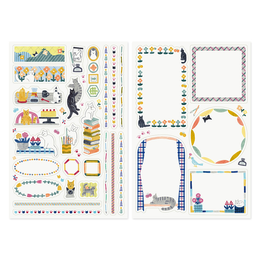 Yuru Log Sticker Two Sheets Cat