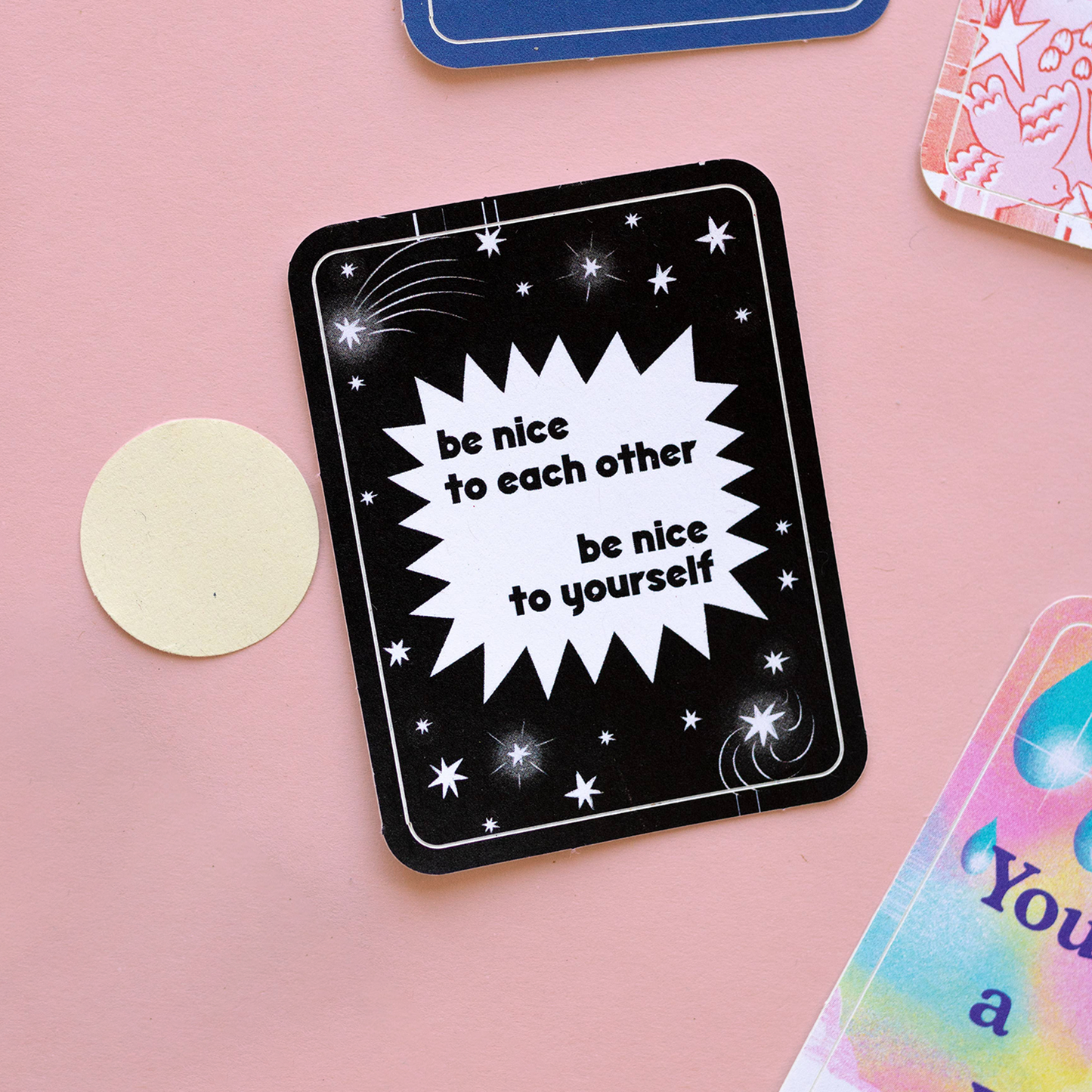 "Be Nice to Each Other" Quote Illustrated Sticker