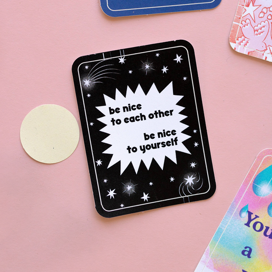 "Be Nice to Each Other" Quote Illustrated Sticker