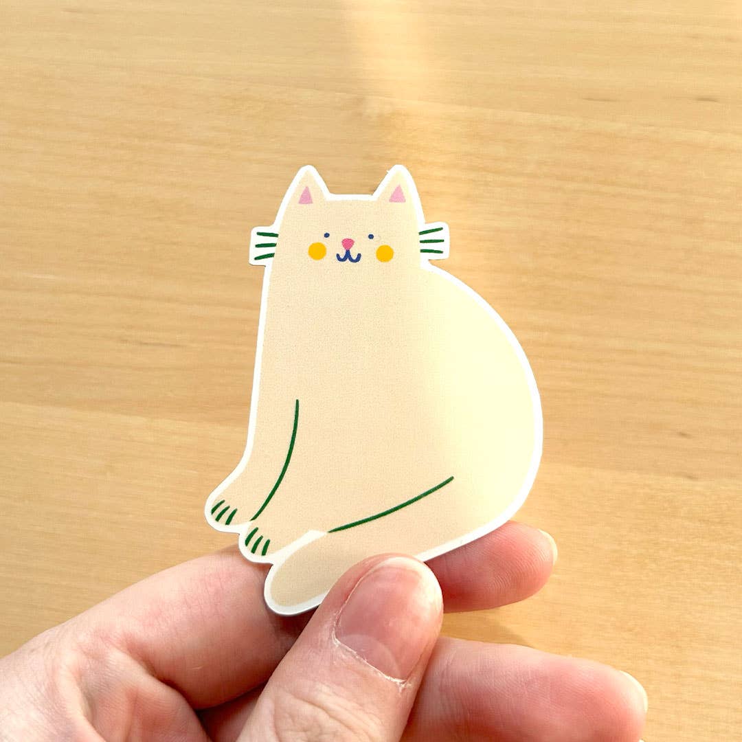 White Cat Sticker