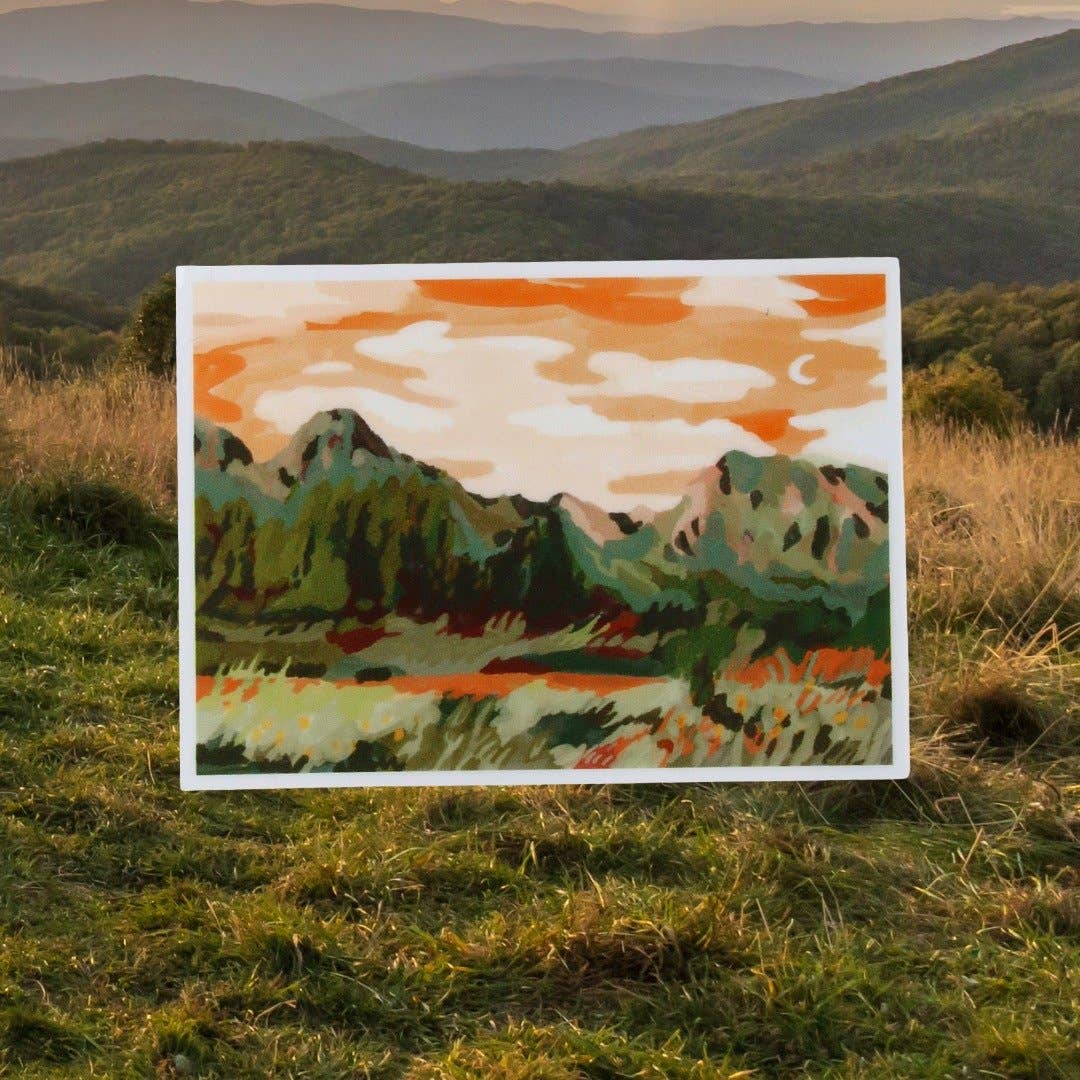 Orange landscape vinyl sticker