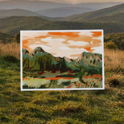 Orange landscape vinyl sticker