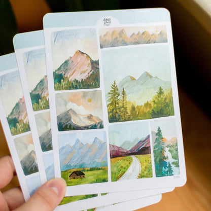 Mountain Lanscapes Sticker Sheet