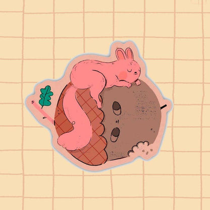 Sleeping Squirrel Vinyl Sticker