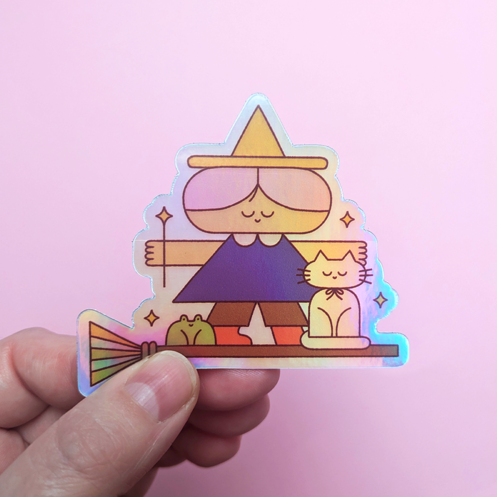 Holographic Witch Sticker