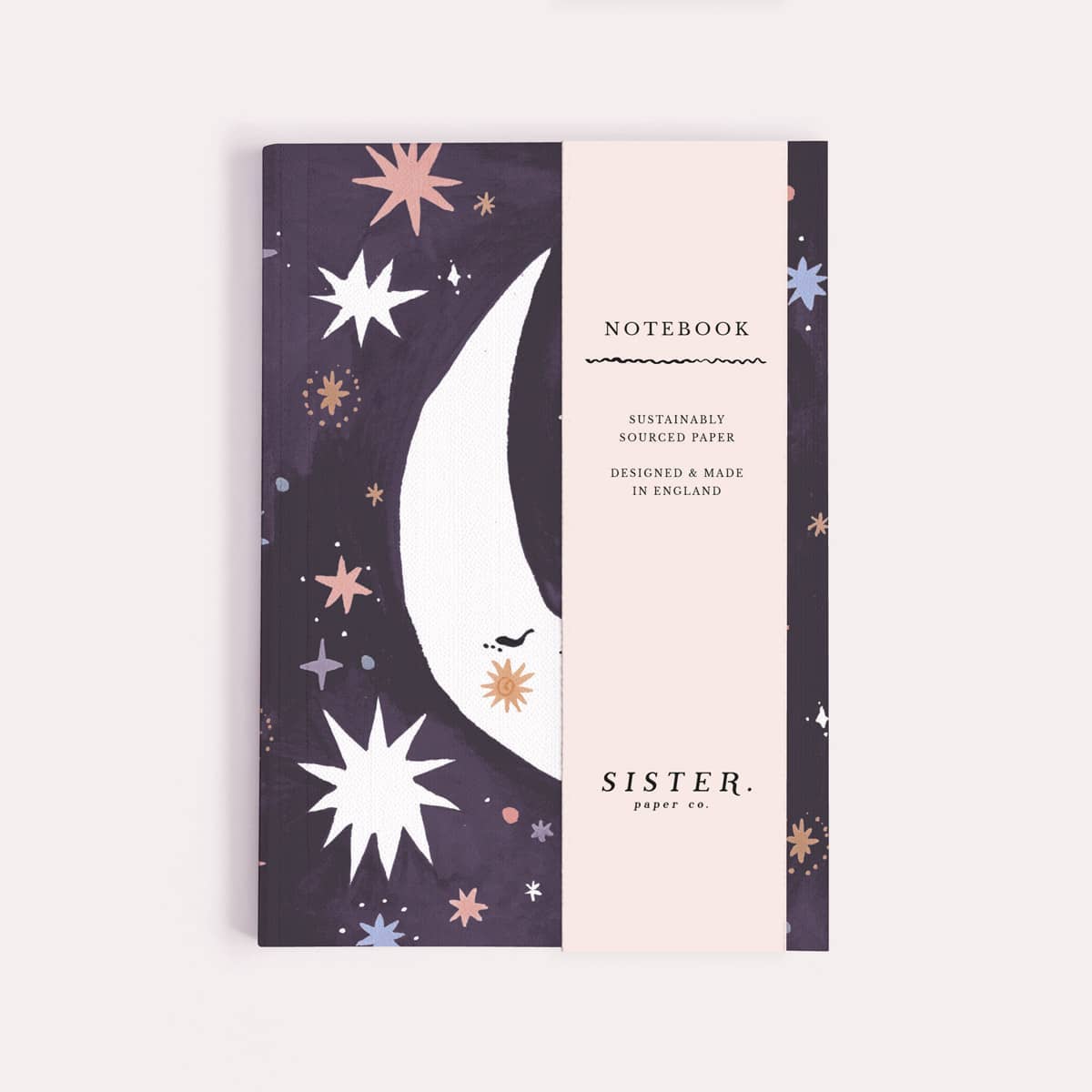Sleeping Moon Pocket Notebook | Plain Page Mini Journal