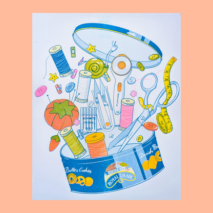 Butter Cookie Sewing Supplies -  Risograph Print: Small