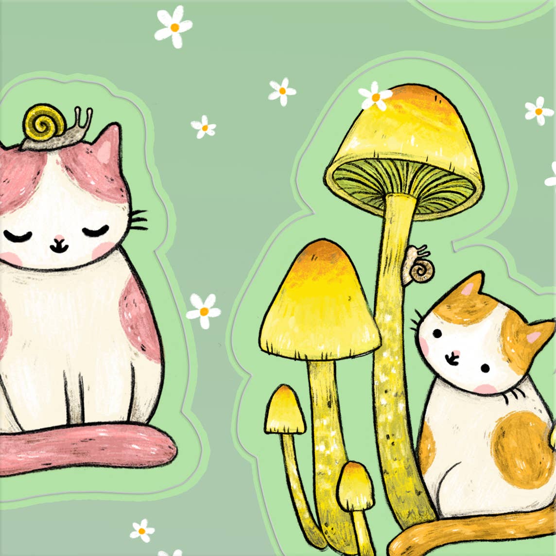 Cats and Snails Sticker Sheet
