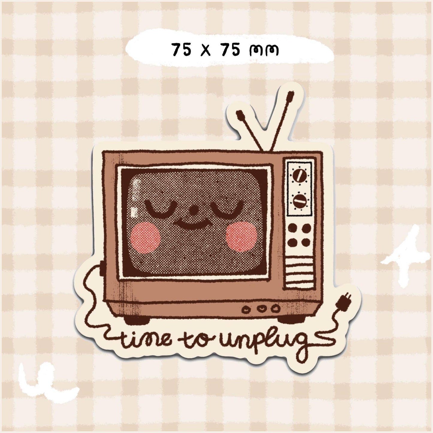 Time to Unplug Retro TV Vinyl Sticker