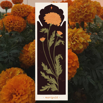 October Birth Flower -  Marigold Bookmark