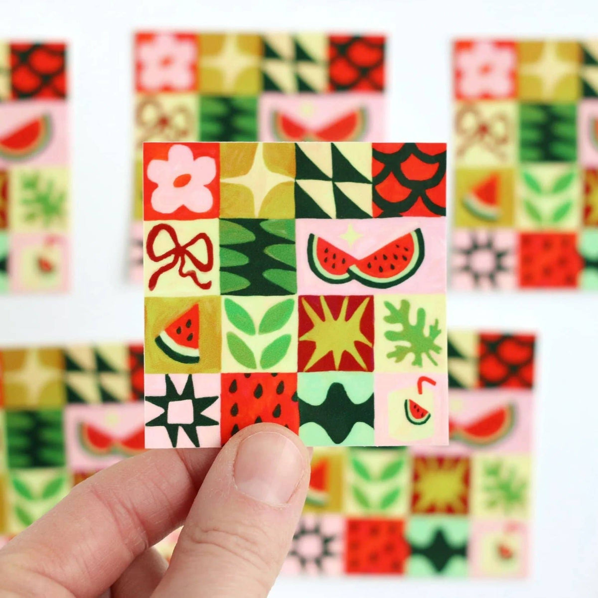 Watermelon Quilt vinyl sticker
