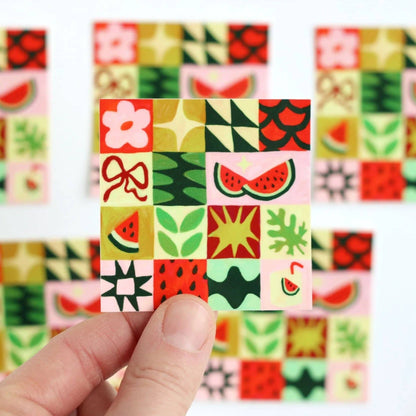 Watermelon Quilt vinyl sticker