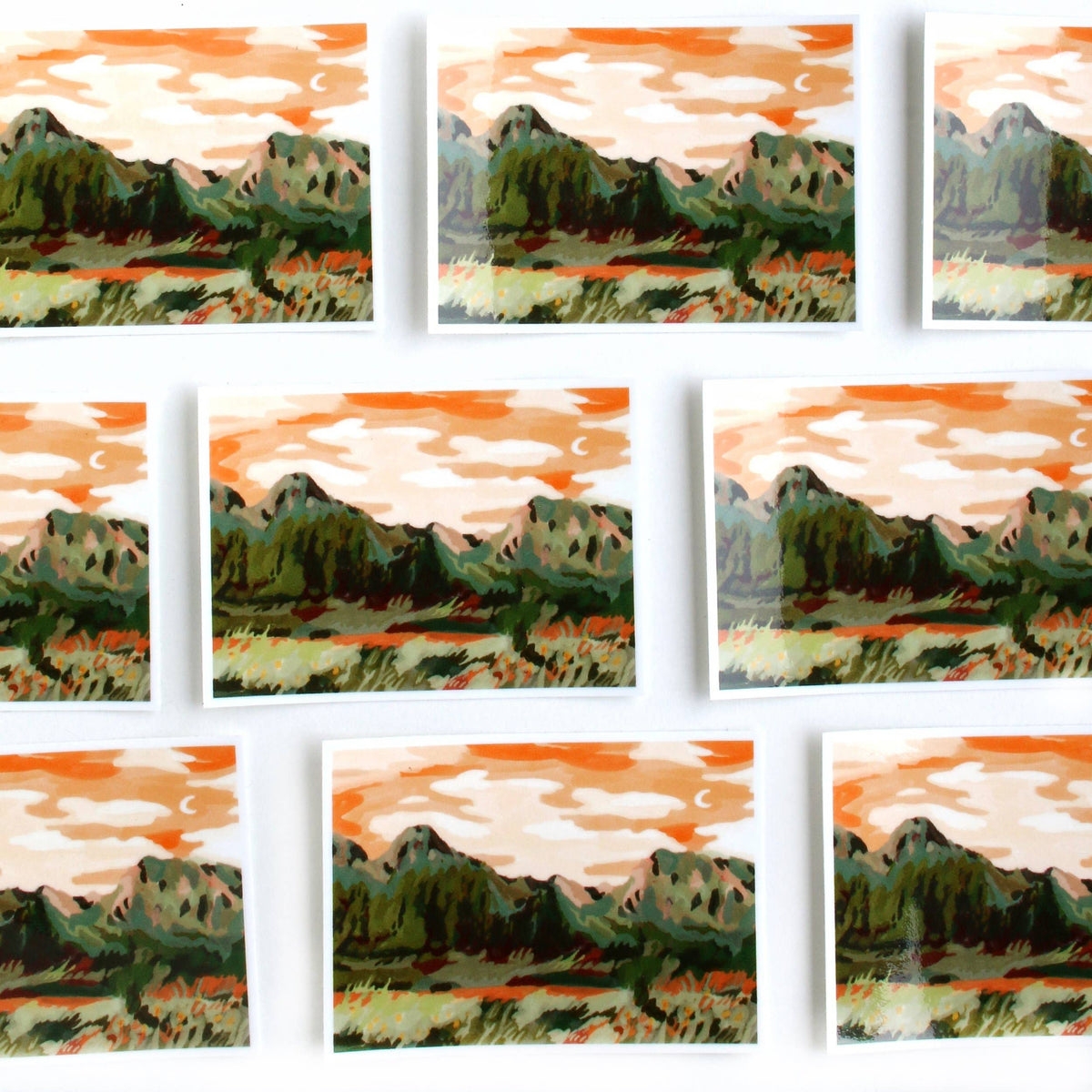 Orange landscape vinyl sticker