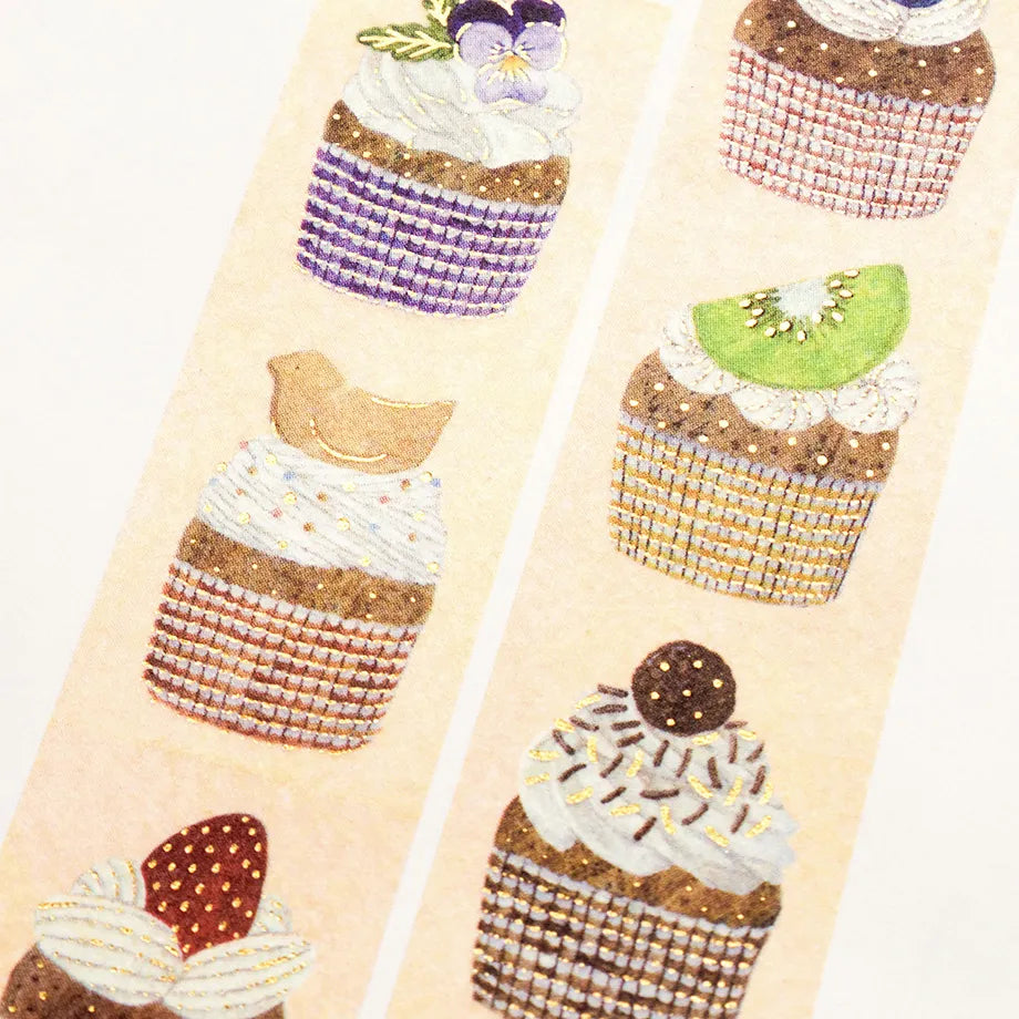 Foil stamped washi tape 3 o'clock snack
