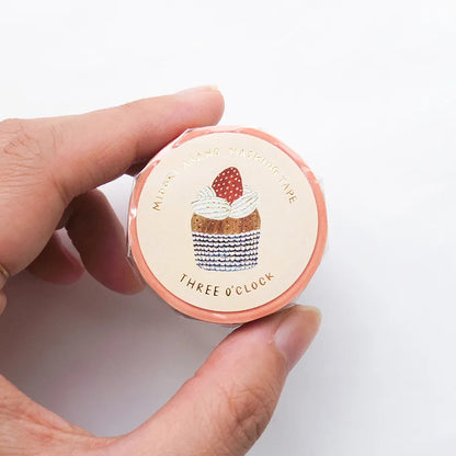 Foil stamped washi tape 3 o'clock snack