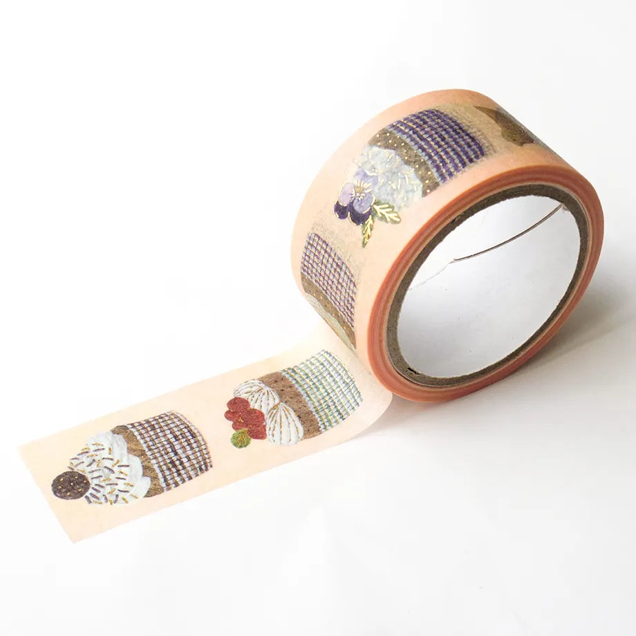 Foil stamped washi tape 3 o'clock snack
