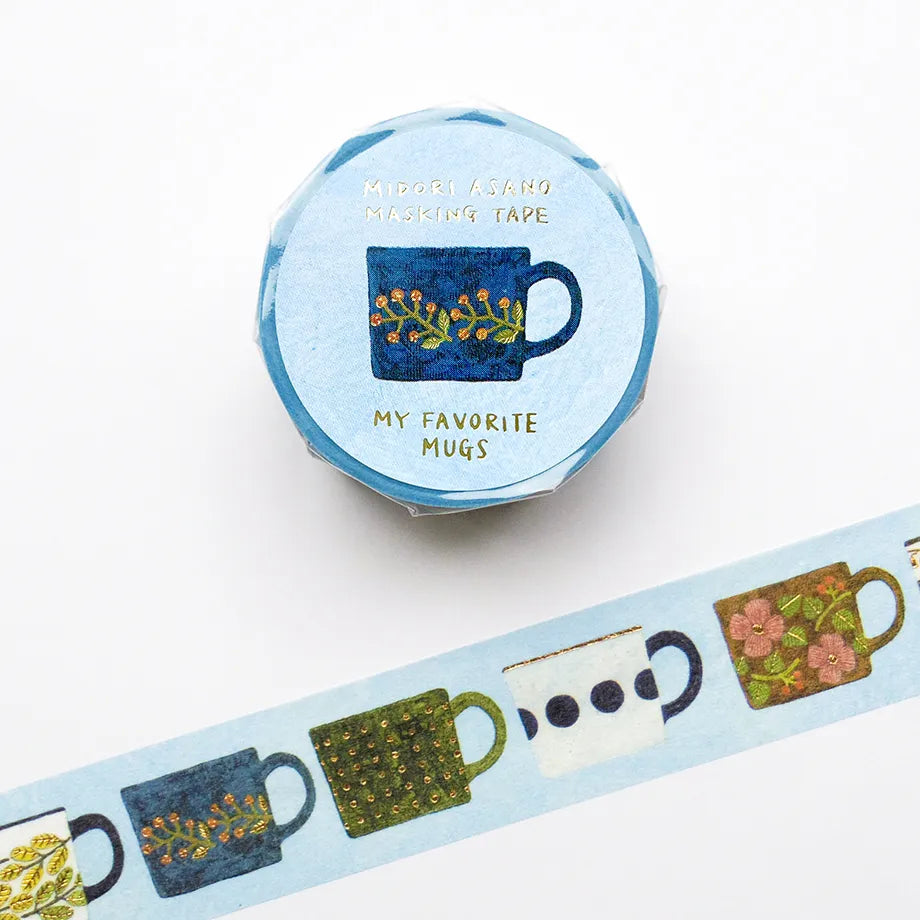Foil stamped washi tape My Favorite Mugs