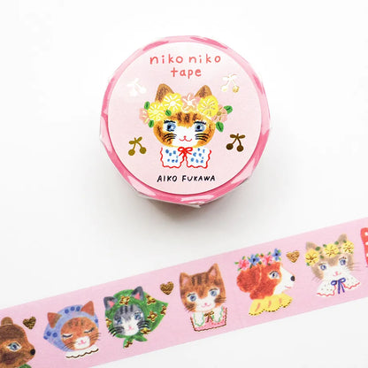 Foil stamped washi tape Aiko Fukawa Niko Niko