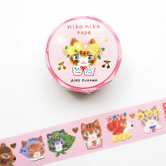 Foil stamped washi tape Aiko Fukawa Niko Niko
