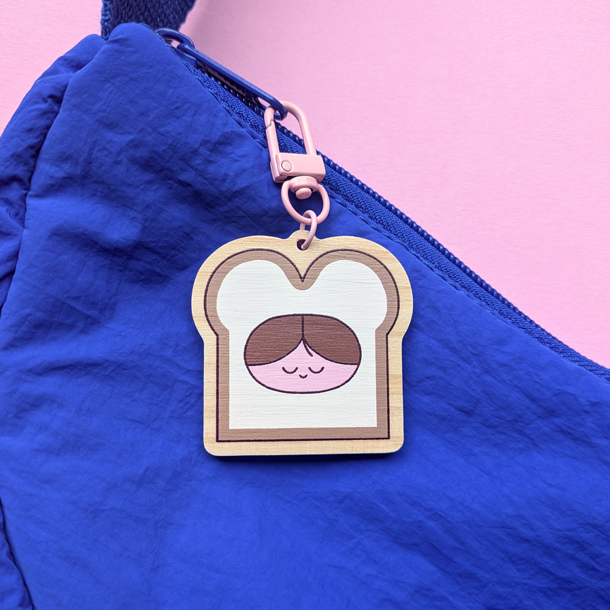 Wooden Bread Friend Keychain