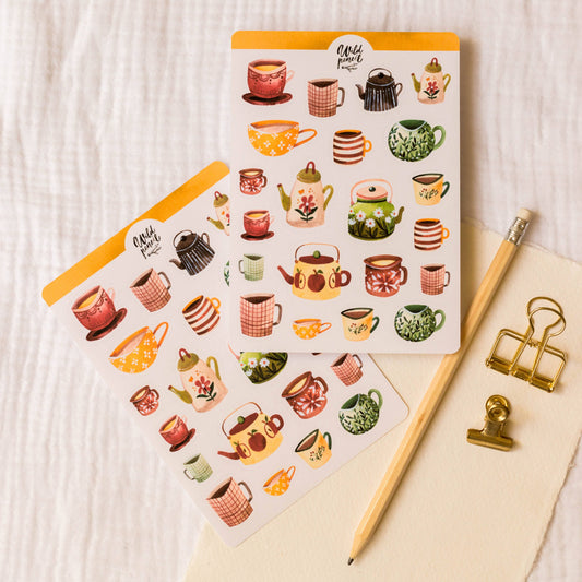 Autumn Mugs Sticker Sheet