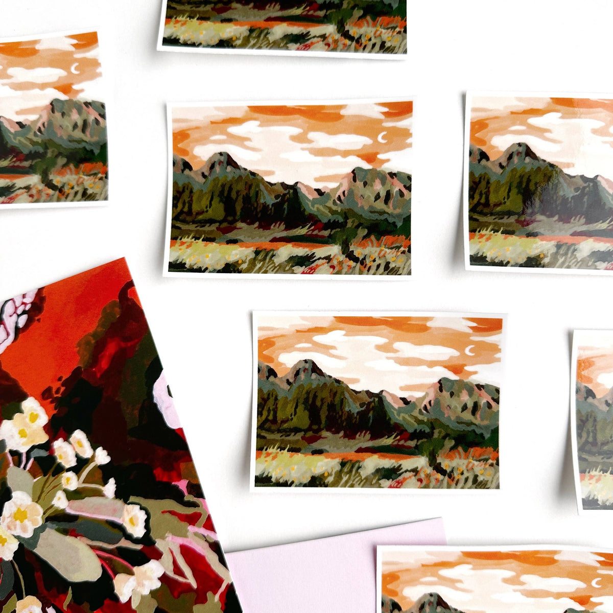 Orange landscape vinyl sticker